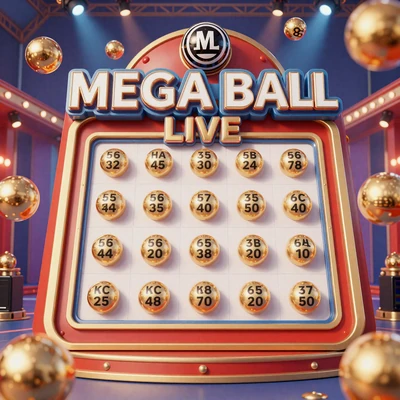 MEGA Ball Slot Poster von Evolution Gaming im CasinoLab